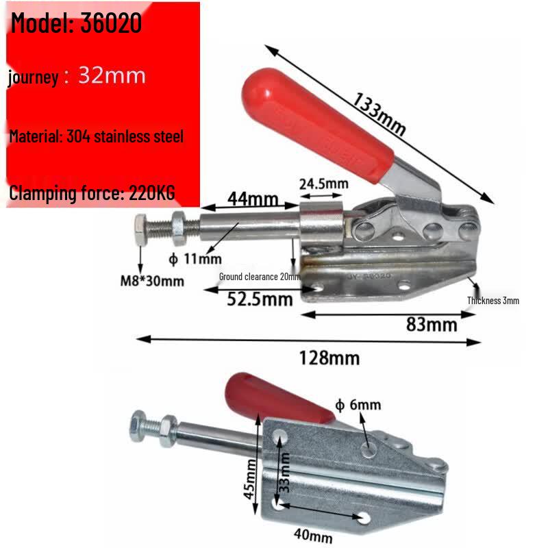 Junlun 302F Stainless Steel Push-Pull Toggle Clamp