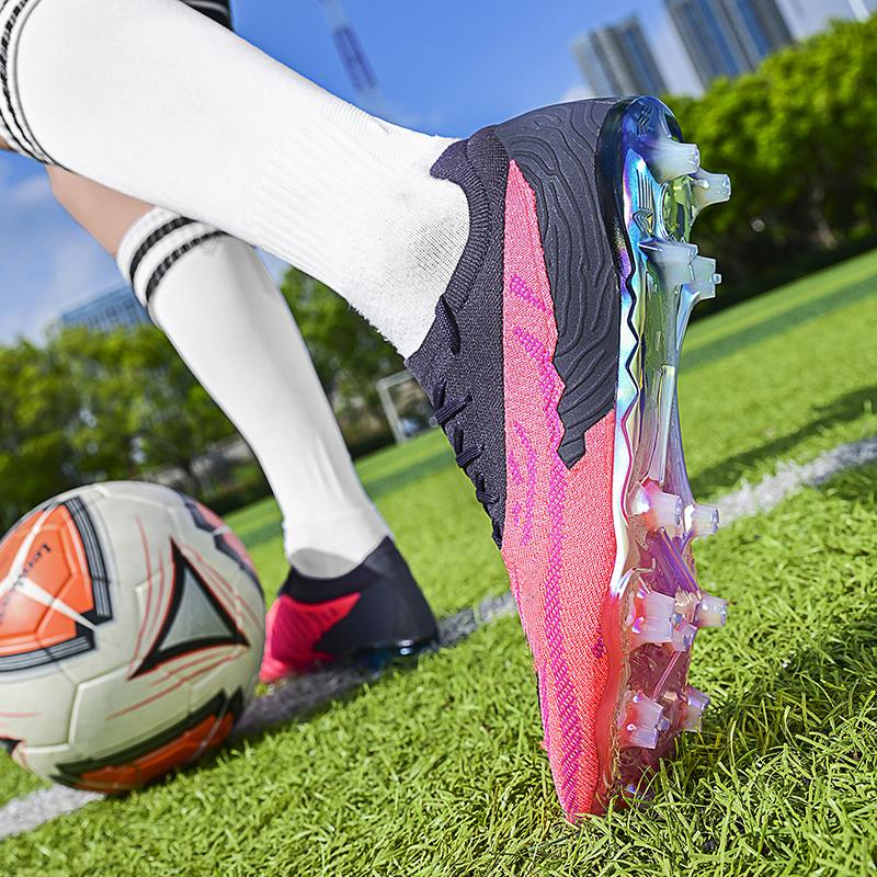 Herren Fußballschuhe Übergröße Lange Stollen Spieltrainingsschuhe Kunstrasen AG Lange Stollen Fußballschuhe für Herren
