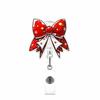 Christmas Bow Badge Reel Cute Nurse Badge Holder With Alligator Clip Worker Id Card Retractable Badge Holder Name Tag Key Chain
