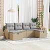 VidaXL 6-Piece Garden Sofa Set with Beige Cushions In Poly Rattan 3359119