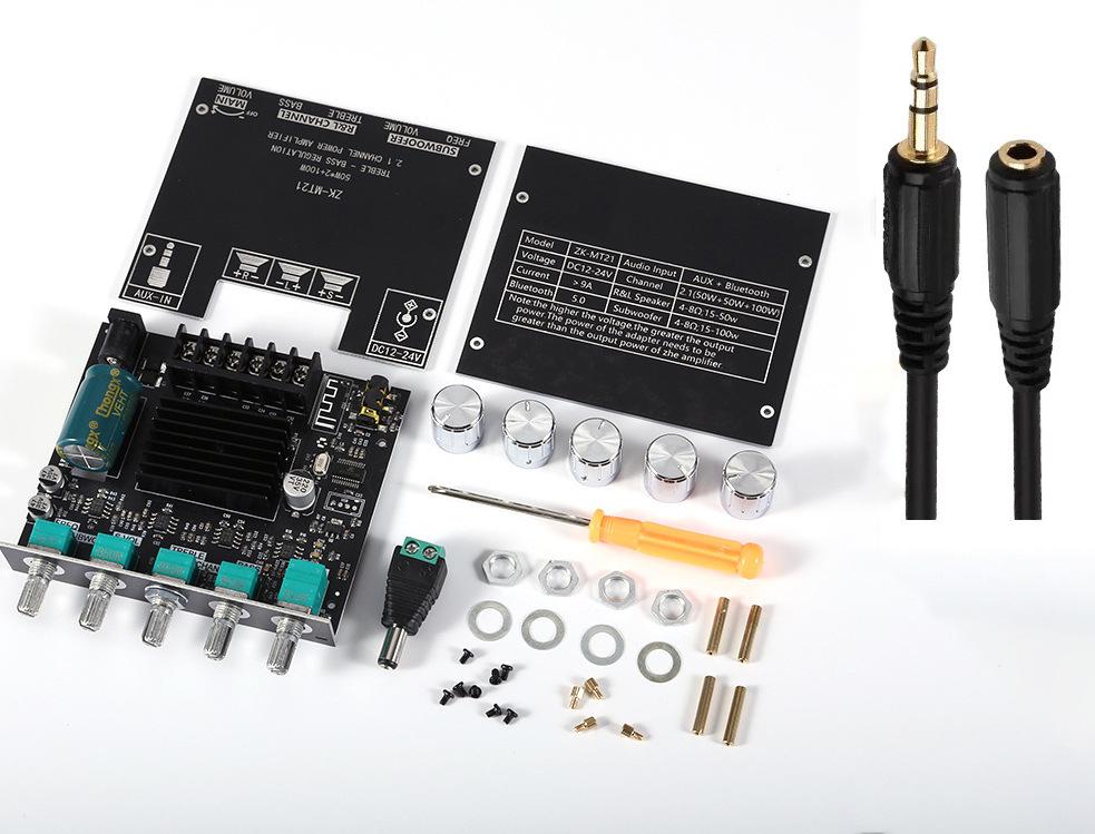ZK-TB21 2.1 Channel Bluetooth Digital Amplifier Module with Treble, Bass, and Subwoofer TPA3116D2 Chip