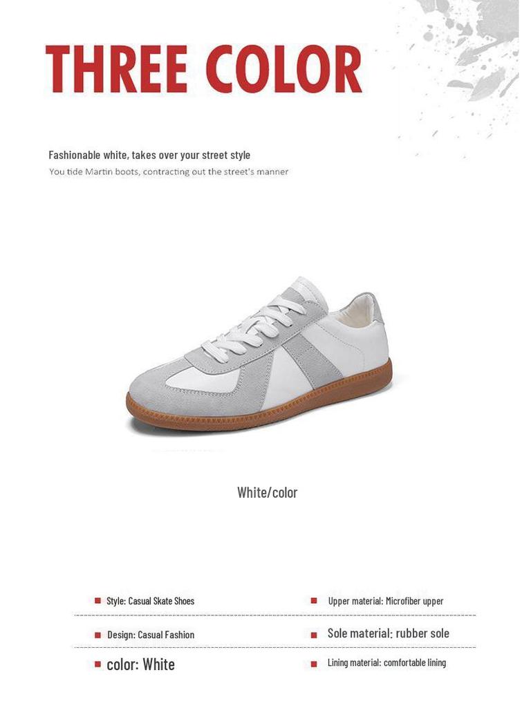 2025 Women's Retro German Trainer White Thick-Soled Casual Sneakers