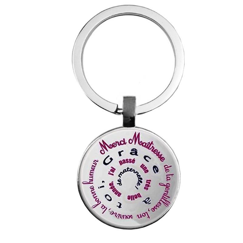 Keychain Accessories Pendant Floral Thanksgiving Text Good Friends Retro Personalized Keychain Gift Pendant