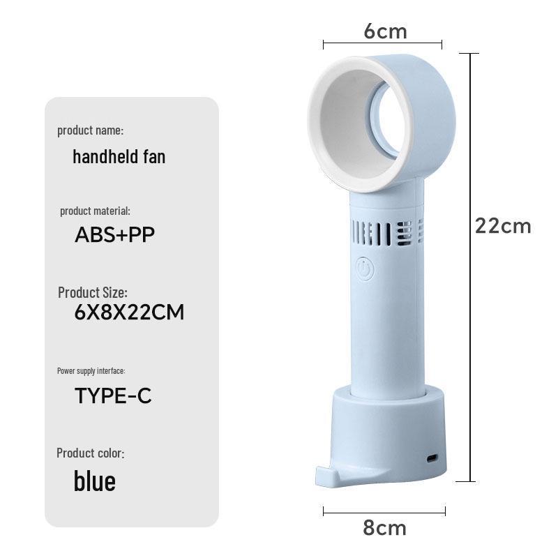 Portable USB Bladeless Mini Fan: Rechargeable, Creative Korean Design, Handheld Cooling Solution