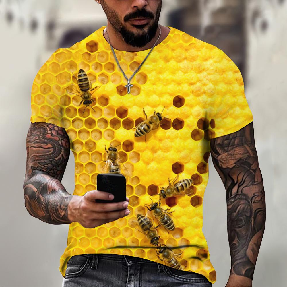 Funny Bee Series Print T Shirts Men's Women Casual O-Neck Short Sleeve T-shirt Oversized Streetwear Tees Tops Kids Clothing