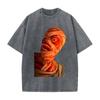 Mouthwashing Graphic Tshirt Retro Hip Hop Fashion T-shirt Men Women Short Sleeve Clothes Cotton Oversized T Shirt Washed Tees