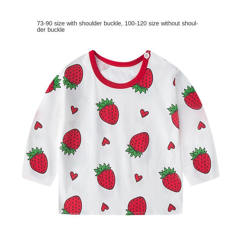 Baby Girl Autumn Long-sleeved T-shirt Baby Cotton Bottoming Shirt Girls Spring and Autumn Tops Small Children Fashionable Autumn Clothes