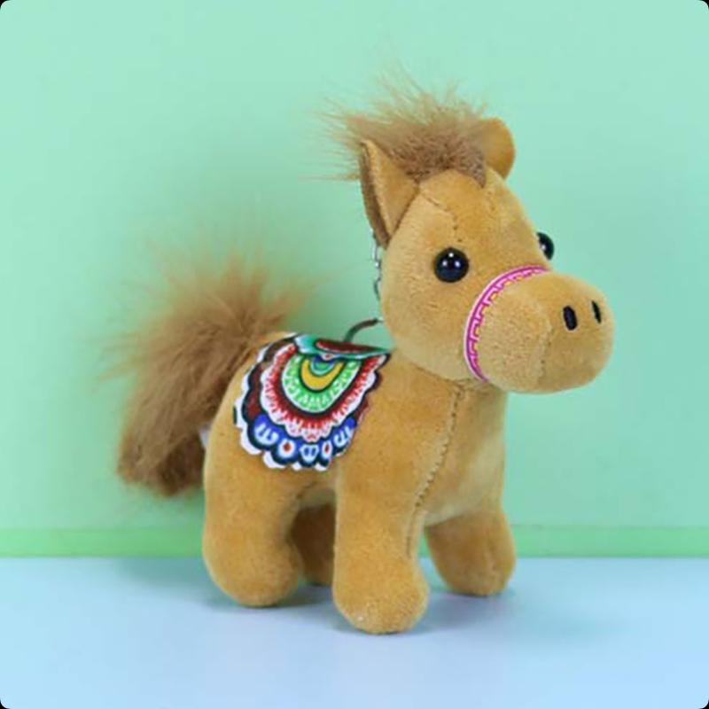 Милый мультяшный плюшевый кулон в виде пони, прекрасная мягкая плюшевая кукла-пони, брелок для сумки, брелок для автомобиля для детей, талисман года, подарки