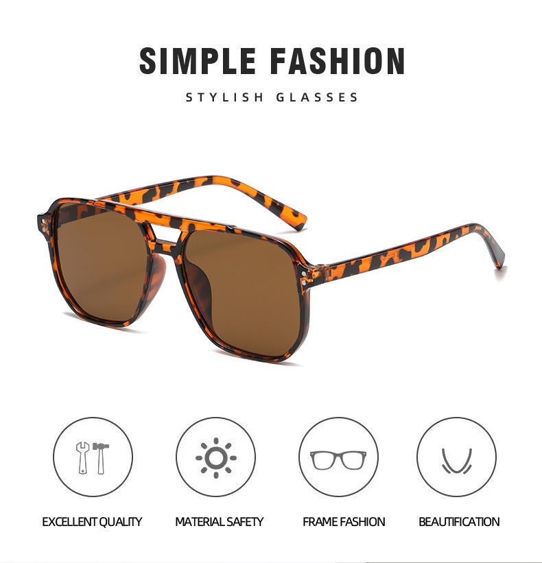 3PCs Big Square Frame Sunglasses for Men and Women Lightweight Frame Double Bridge Black Yellow Sun Glasses with UV Protection