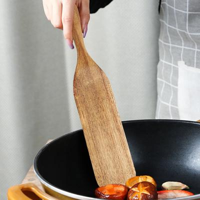 Wooden Spurtle for Cooking Teak Spatula Utensils for Mixing Stirring Serving Heat Resistant Dough Spoons Easy To Clean Kitchen Tools