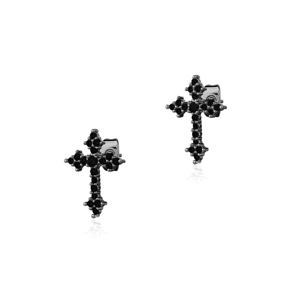 Zirconia Cross Earrings for Men and Women, Unique Stud Earrings, Trendy Hip-Hop Hoop Earrings
