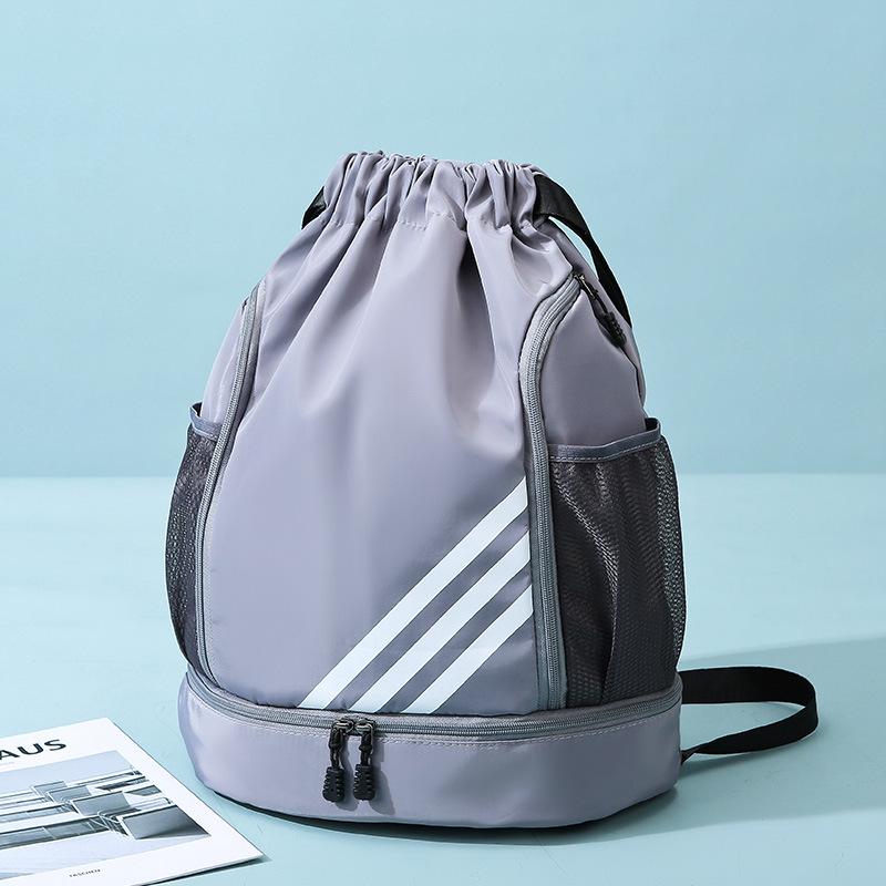 Men's Large Capacity Basketball & Swimming Drawstring Backpack - Portable Student Schoolbag with Logo Printing Option