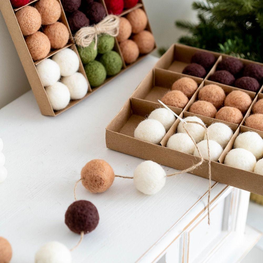 Fashion Plastic Felt Christmas Felt Ball Multicolor 3CM 5CM Christmas Ball Set Suspensable Xmas Baubles Party