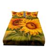 Home Textiles Sunflower Pattern 3D Digital Printing Sanded Sheet Three-Piece Set, Pattern