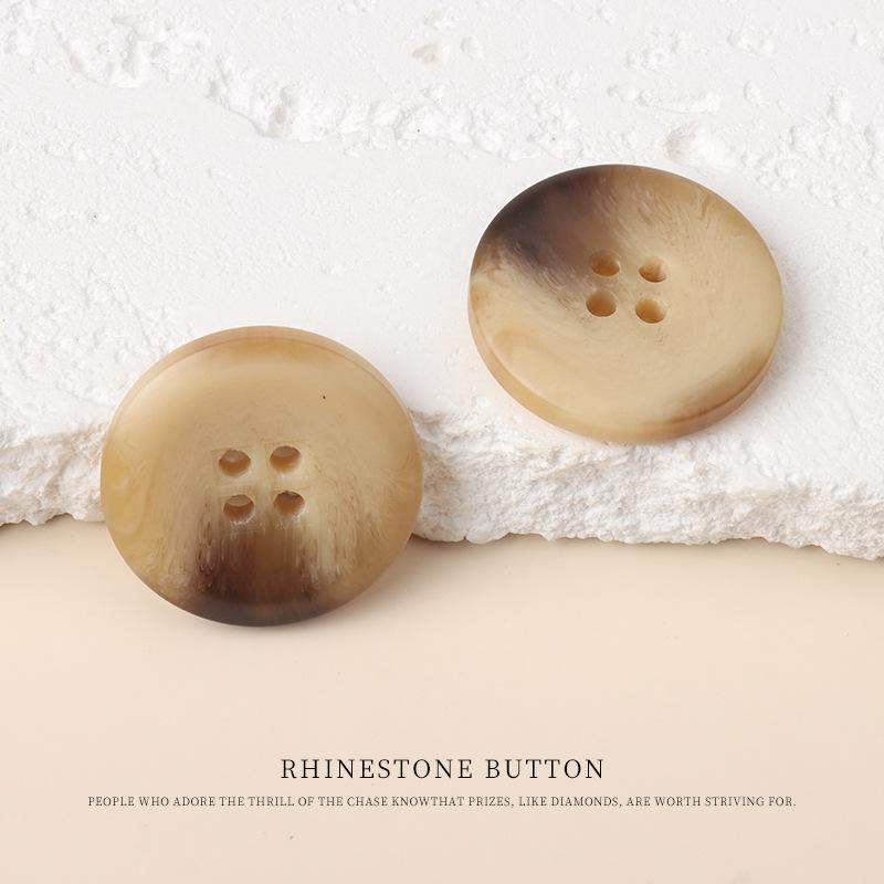 5 Stück Harz Imitation Hornmuster Knöpfe Blazer Kleidung Vierlochknöpfe Mantel Trenchcoat Pullover Knöpfe