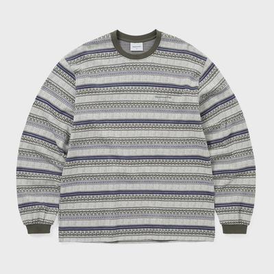 ThIS IS Never That Pattern Striped L S Tee Ivory