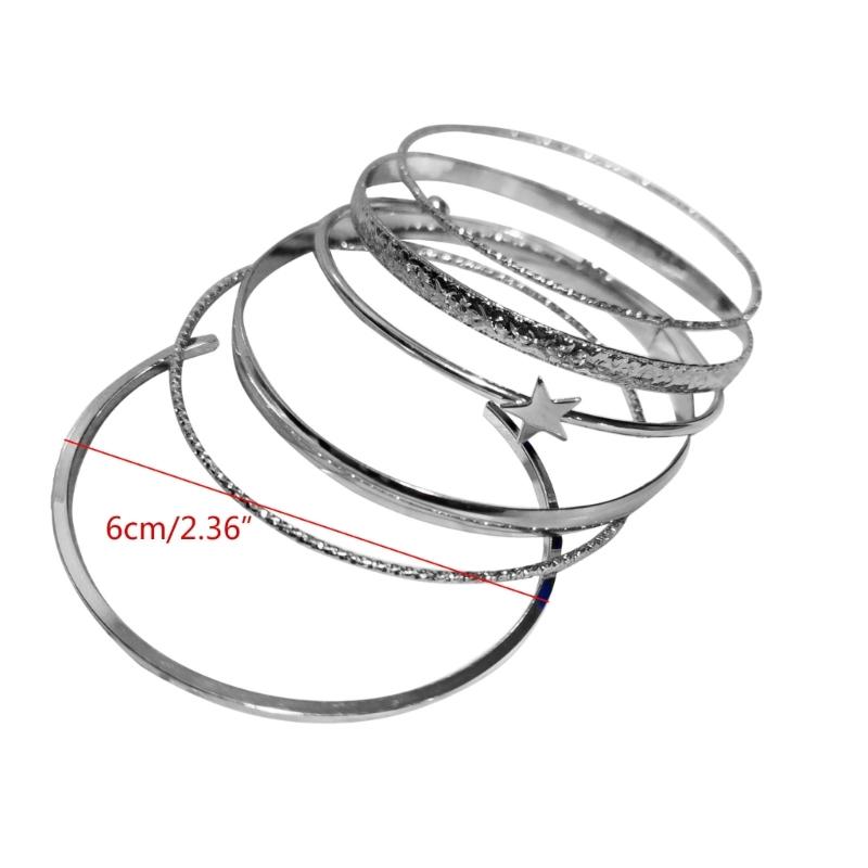 6 Pack Versatile Star Bracelet Collection Unique Style Wirst Jewelry Alloy Material Suitable for Fashion Your Outfits