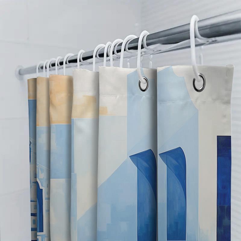 Lyxig Vattentät Duschdraperi för Badrum med Vintage Stil Bågdesign Dekor Heminredningstillbehör