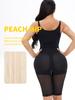 Plus Size Extended Strap Bodysuit Shapewear, Front Zipper Hook Tummy Control Butt Lifter