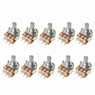 10PCS WH148 15mm 3pin Potenciômetro Linear Com Porcas E Arruelas 1K 2K 5K 10K 20K 50K 100K 250K 1M Potenciômetros Kit