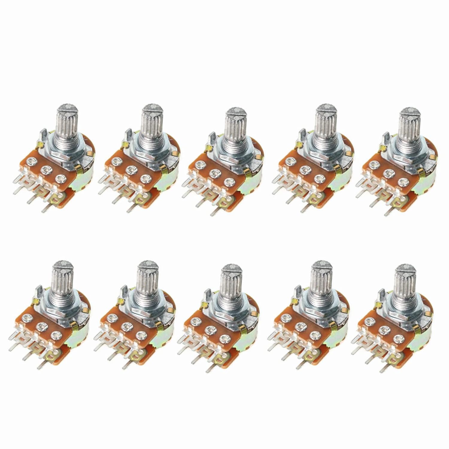 

10PCS WH148 15mm 3pin Лінійний потенціометр з гайками та шайбами ​​1K 2K 5K 10K 20K 50K 100K 250K 1M Комплект потенціометрів 10K Ohm