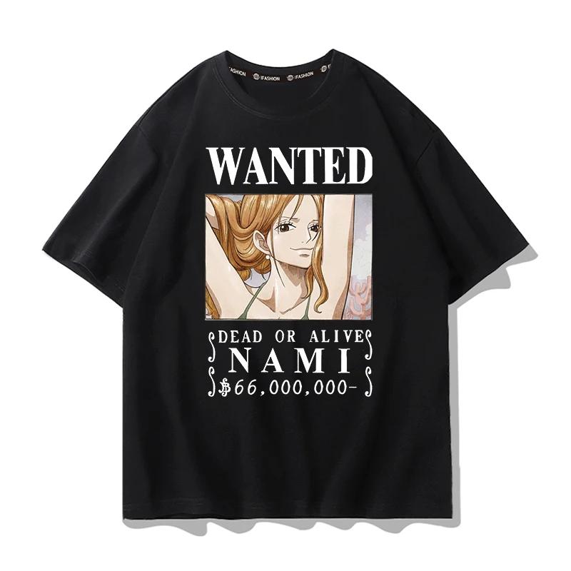 ONE PIECE Animation Passionnée Tendance Manches Courtes Mode Homme Tendance Marque Rue Lâche Couple Haut Vêtement Confortable Lâche