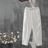 Cotton Linen Women Pants Casual High Waisted Thin Pants Elegant Loose Long Harem Pants Plus Size Women's Clothing