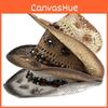 Cowboy Straw Hat With Sun Protection And Breathable Design For Summer Outdoor Activities**