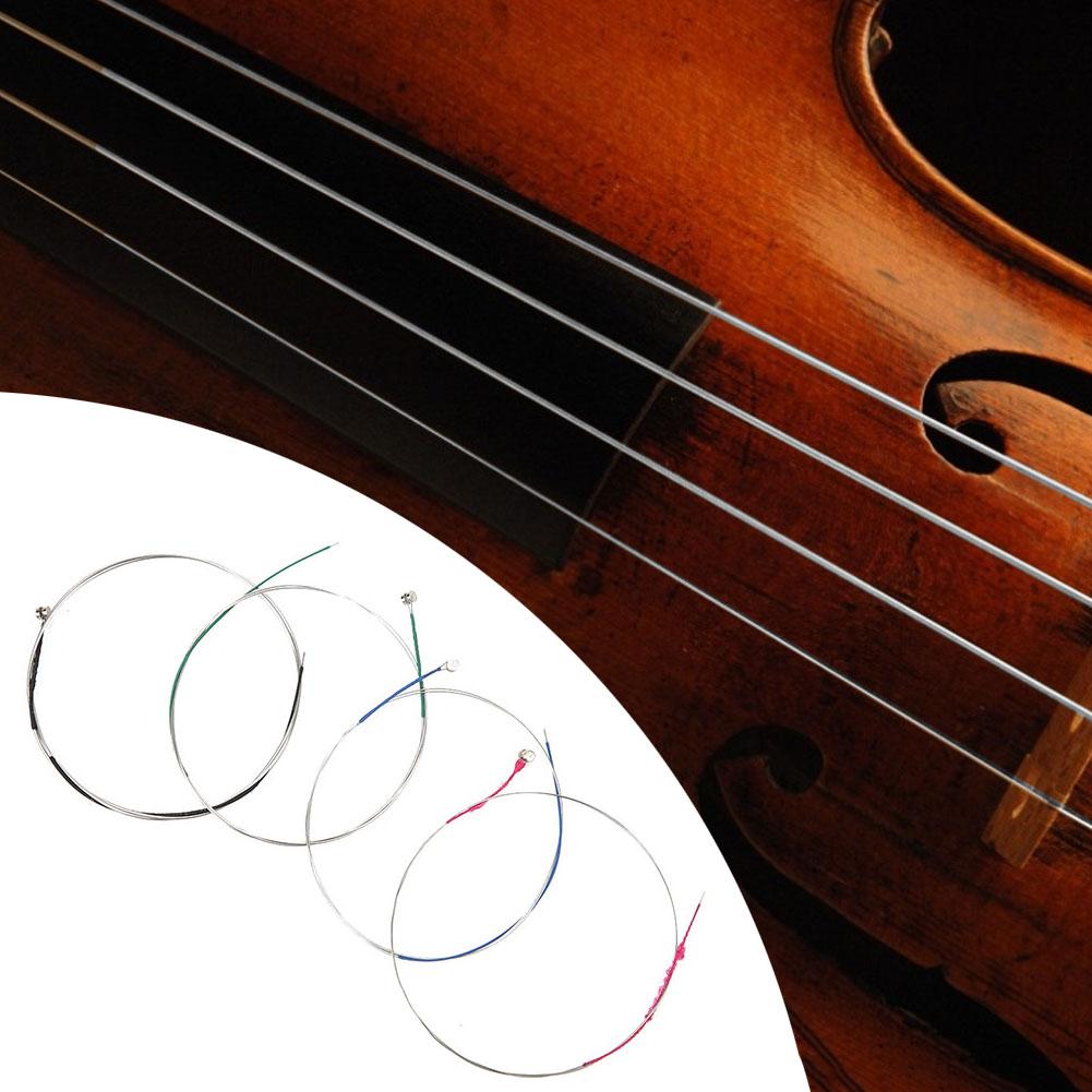 4Pcs Violin Strings Set Silver Stainless Steel Musical Instrument Accessories for 4 4
