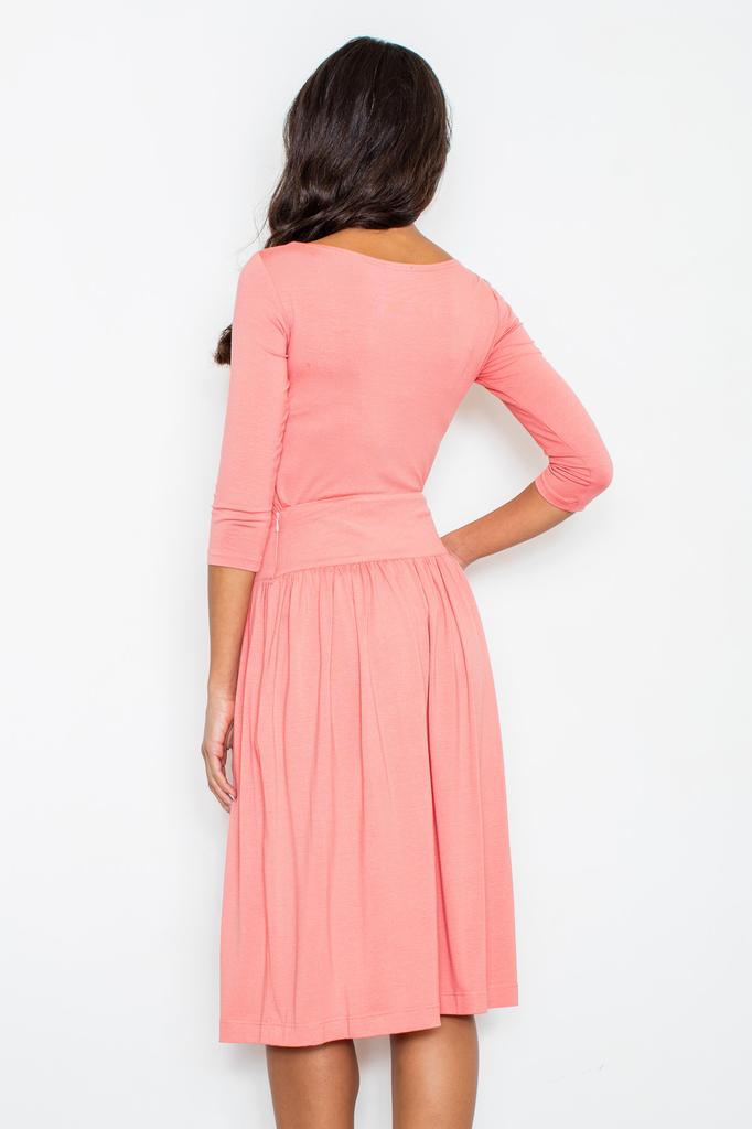 Stylish pink midi set with 3/4 sleeves M322 size