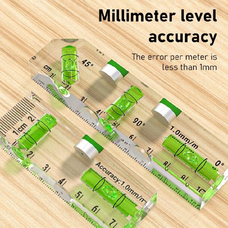Magnetic Base Pocket Acrylic Check Bubble Level Tool Mini Level Tool Construction Tool with 90°/180° Level Bubbles