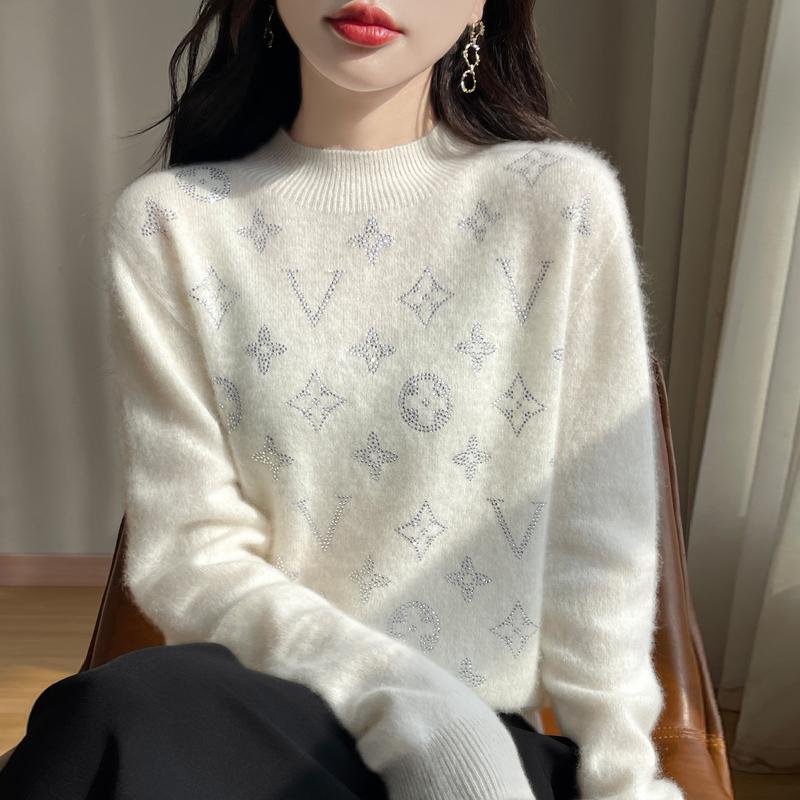 

Женский кашемировый свитер Qinghe кашемир 30% кашемир 70% шерсть осенне-зимний пуловер теплый и модный XXL теплый белый