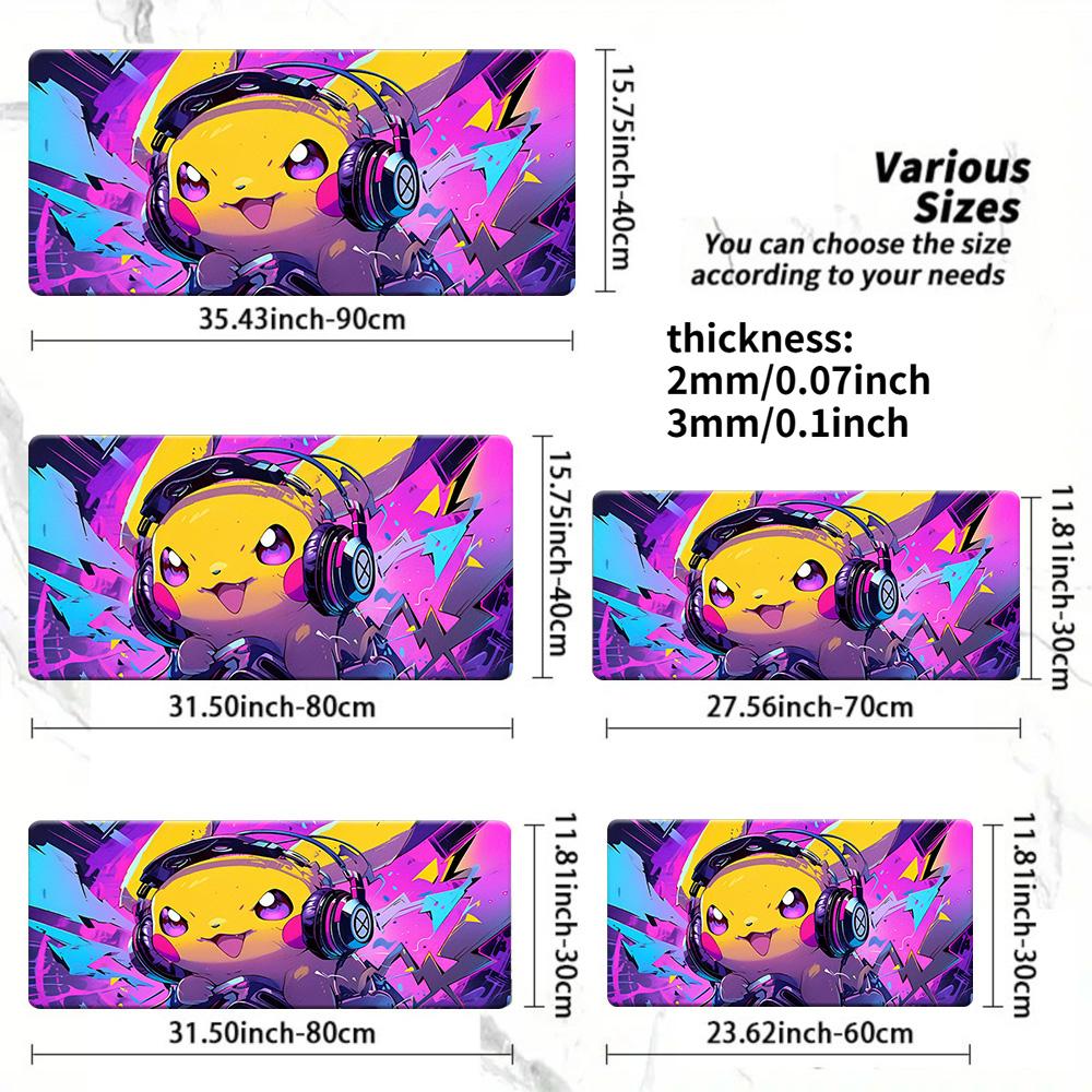 Pokemon Ash Pikachu Ink Wash Bamboo Style Gaming Mouse Pad NonSlip Desk Mat 30x80x0.2cm