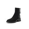 2025 Martin Boots Women's New Thin Foreign Boots Thick-soled Martin Winter Velvet Autumn and Winter Square Head Short Boots Fashion