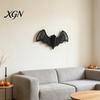 Spookhuis Feest Decor Geweven Rotan Vleermuis Muurhanger Decoratie, Halloween Handgemaakte Zwarte Vlechtwerk Vleermuis, Seizoensgebonden Decoraties 3D Eng Rustiek