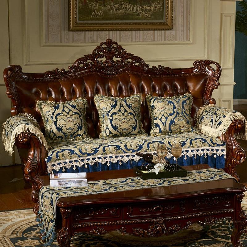 Obalok Folds, Sofa Cushion Seat Cushion European And American Brown And Red Leather Sofa Cover Four Seasons 5