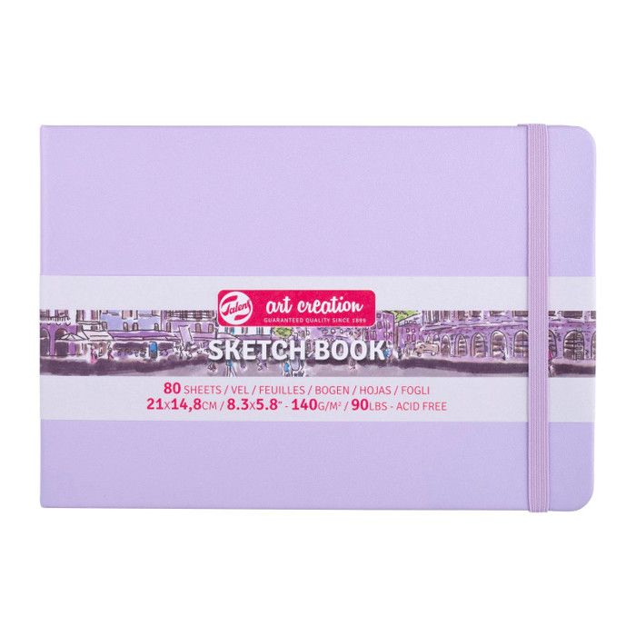 Carnet Croquis - 21 x 14,8cm - 80 feuilles - 140g - violet pastel - Royal Talens violet