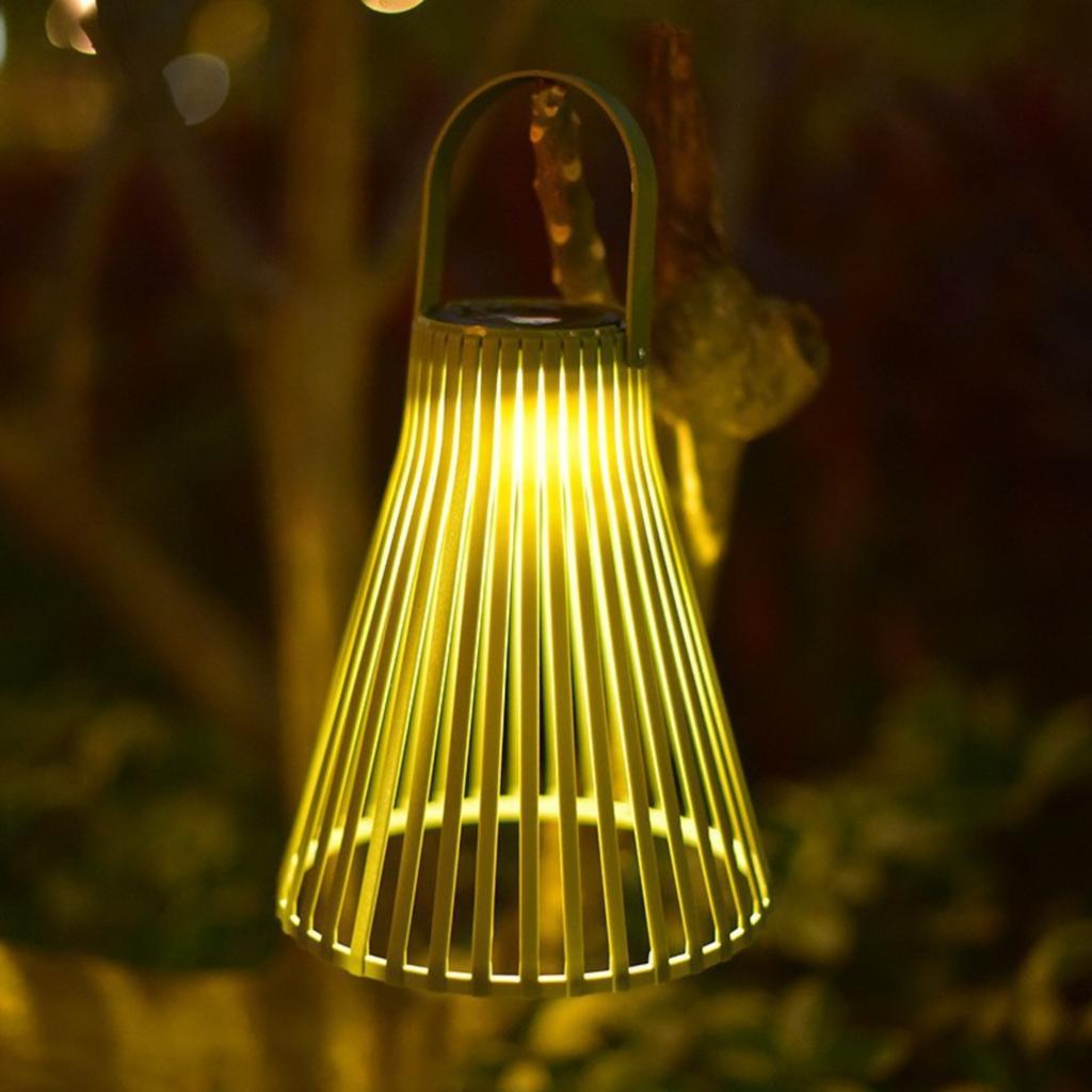 Solar Bamboo Pendant Lantern Outdoor Decorative Light for Garden Patio Balcony Creative Woven Rattan Lantern New Chinese Style Landscape Lighting