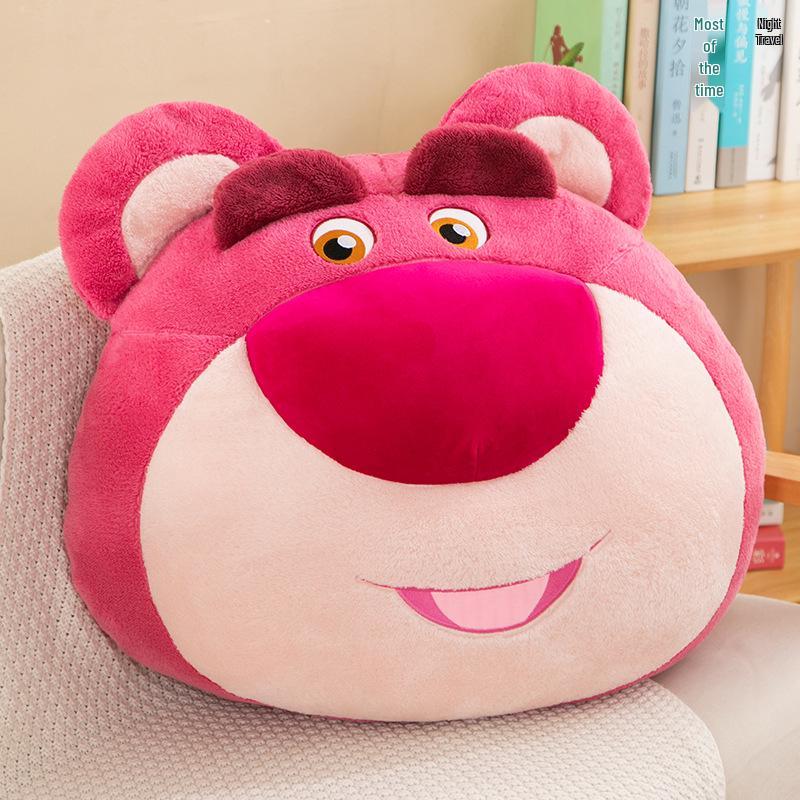 

Плюшевая подушка-подголовник «Клубничный медведь» - Большая кукла для девочек 45cm - 0.5kg светло-розовый