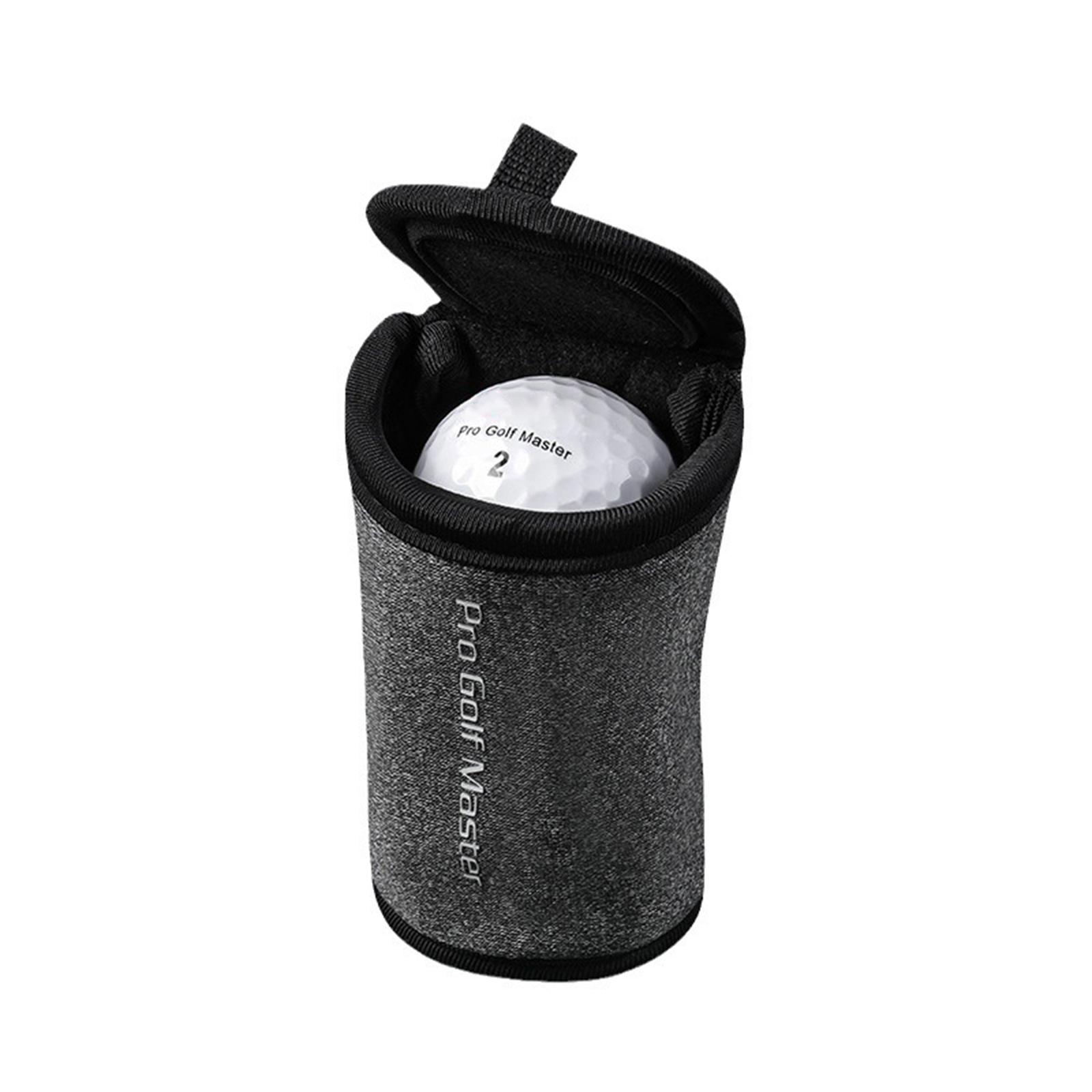 

Golf Ball Pouch Golfer Sports Waist Ball Holder Hanging Loop 2 Golf SOB015-Black and gray#1