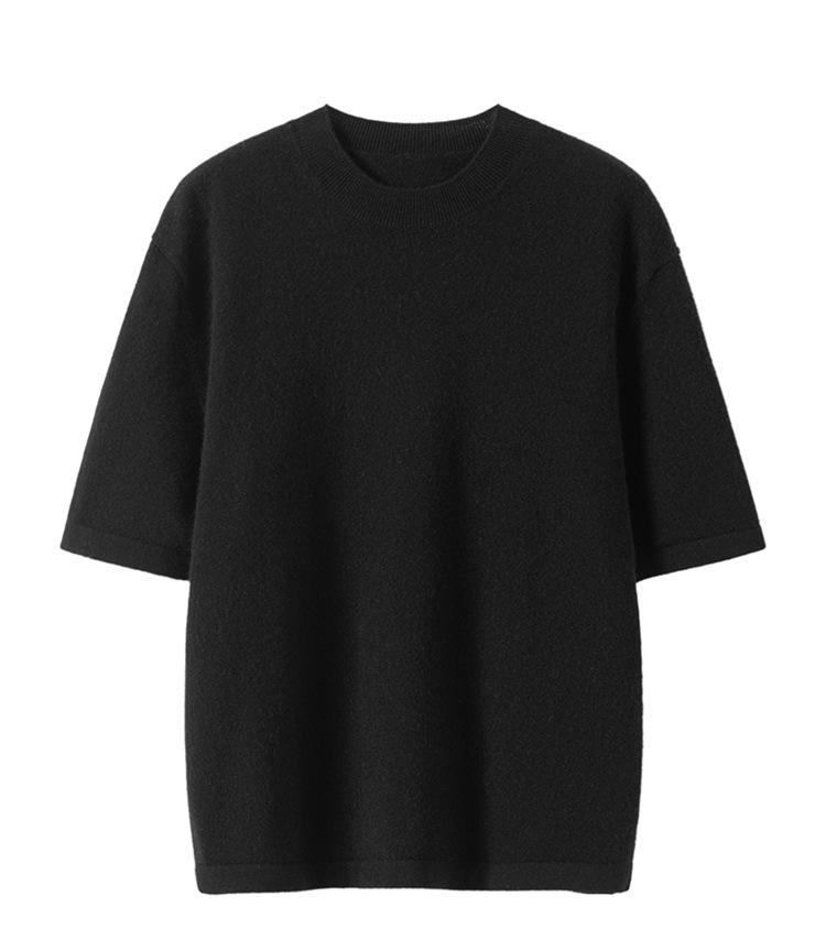 Women's Loose-Fit Cashmere Short Sleeve Knit Pullover