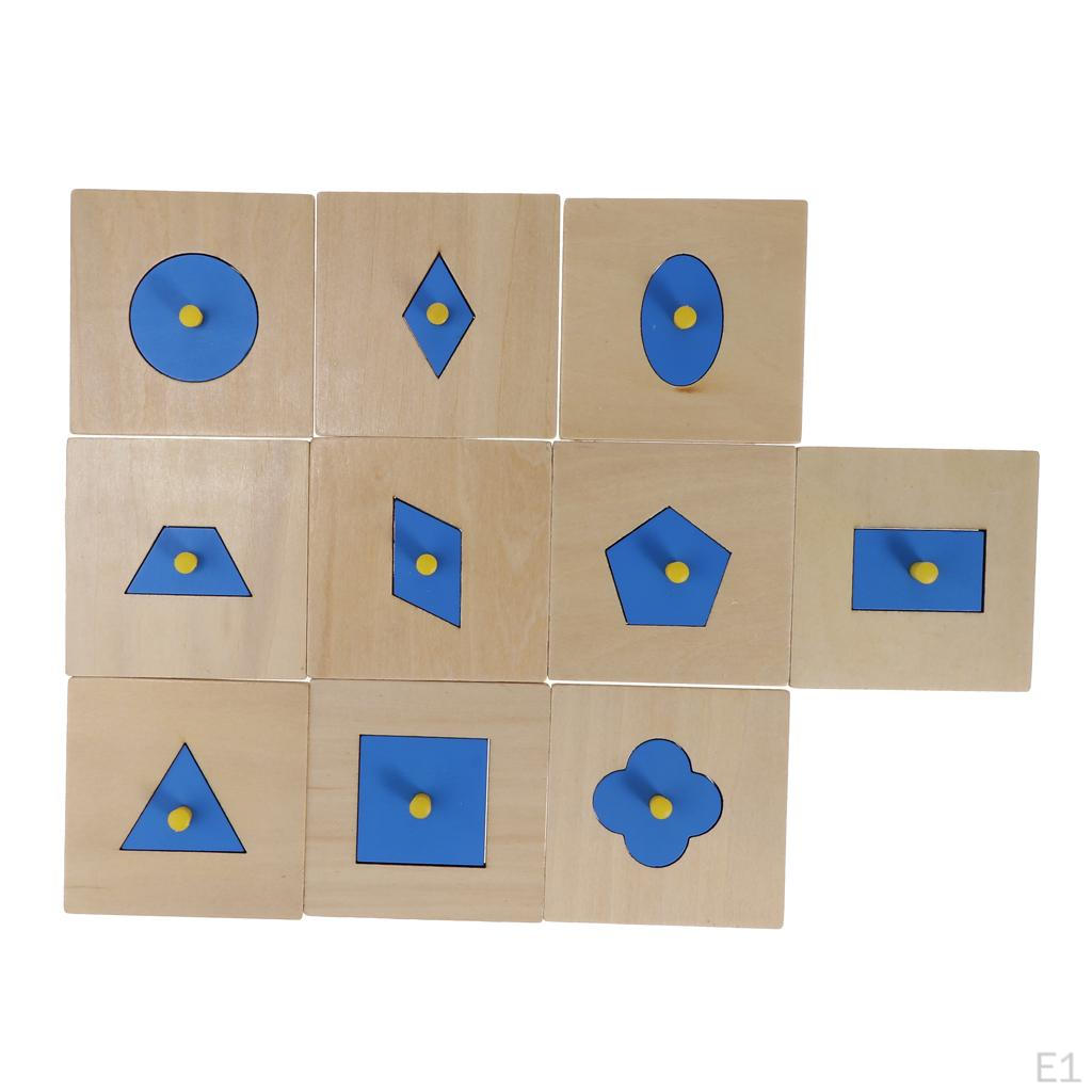 Синяя деревянная геометрическая фигурка в форме колышка-головоломки для малышей — фото 3