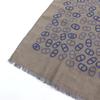 Great HERMES Scarf  Bicolor Scarf Blue Light Brown Cashmere Mens Used