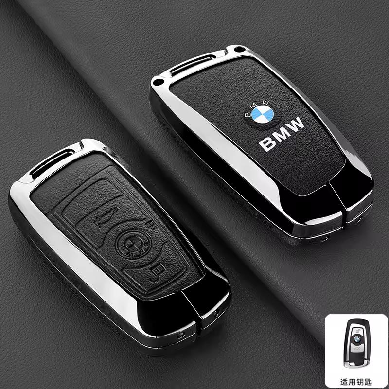 Zinc Alloy Leather Car Remote Key Case Cover for BMW 1 3 5 7 Series X1 X3 X4 X5 F10 F15 F16 F20 F30 F18 F25 M3 M4 E34 Sticker