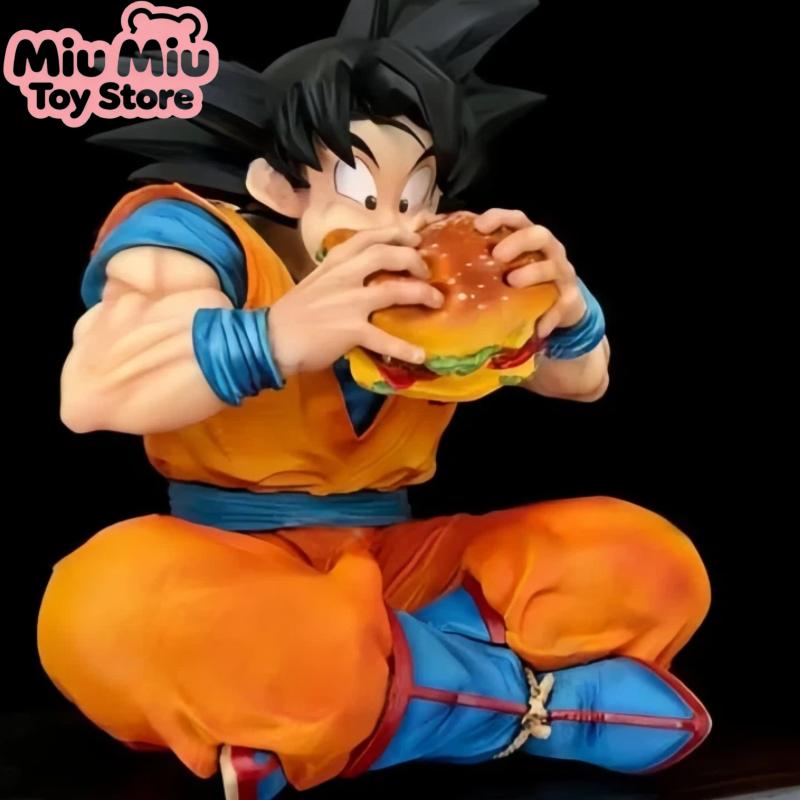 JT Statue Dragon Ball Son Goku Figure Goku Eat Hamburger 15cm/5.91inch Pvc Action Figures Collection Model Toys Gifts