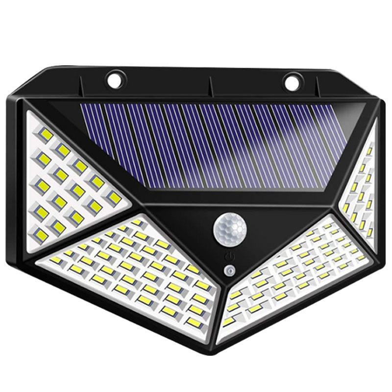 Upgraded 100LED Solar Powered Wall Lamp, PIR Motion Sensor Outdoor Security Light, IP65 Waterproof Solar Garden Light
