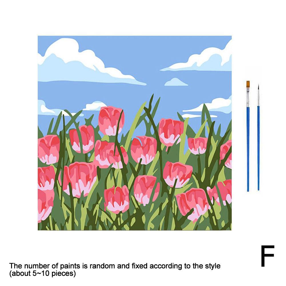 DIY Digital Oil Painting For Rose Flower Hand Painted Oil Painting Coloring by Numbers Acrylic Drawing Modern Wall Home Decor