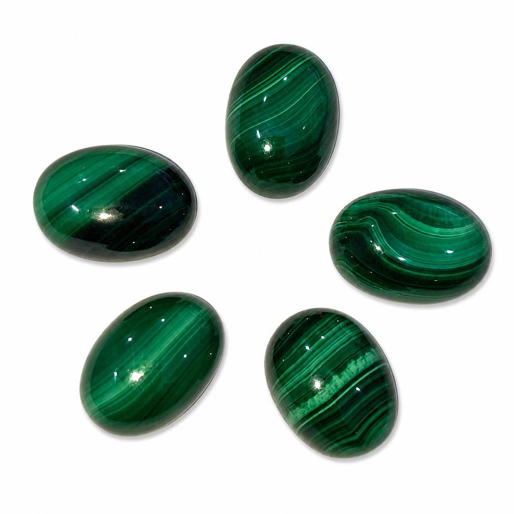 Natural Green Malachite Oval Cabochon 12x16mm Gemstone | Loose Stone for Jewelry Making