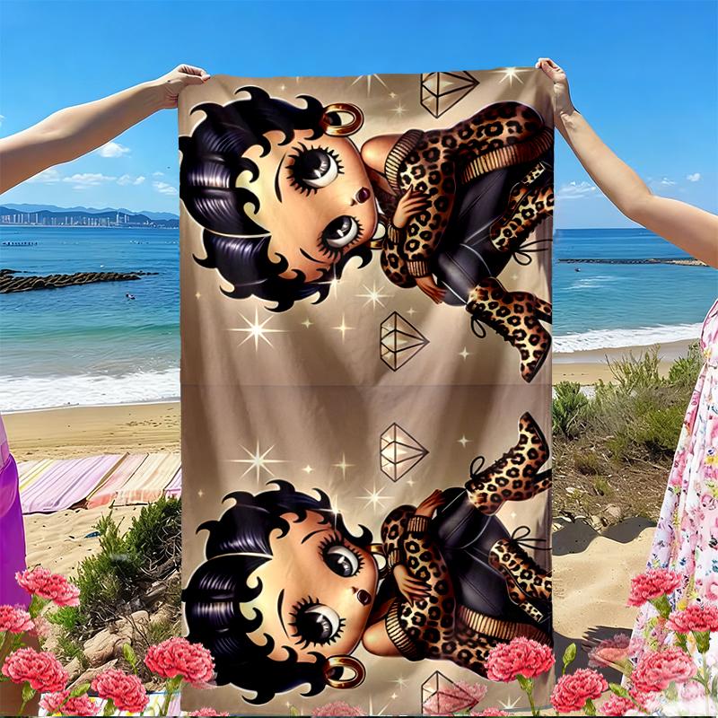 Doll Print Beach Towel, Versatile Lightweight Absorbent Beach Towel for Pool Surf Yoga Bathroom, Perfect Birthday Holiday Gift