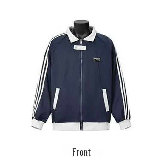 Men's Retro Striped Patchwork Baseball Jacket - Autumn/Winter Plus Velvet Cardigan